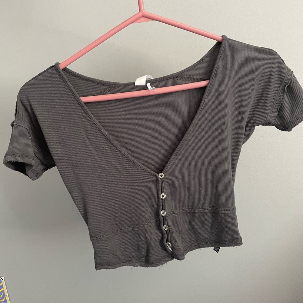 Out from under button crop top